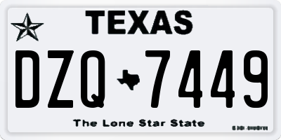 TX license plate DZQ7449