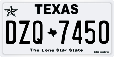 TX license plate DZQ7450