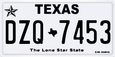 TX license plate DZQ7453