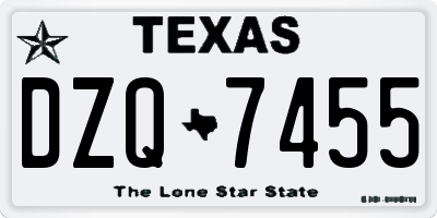 TX license plate DZQ7455