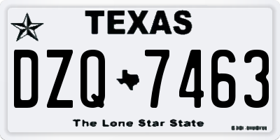 TX license plate DZQ7463