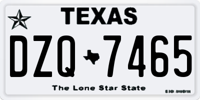 TX license plate DZQ7465