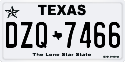 TX license plate DZQ7466