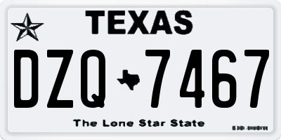 TX license plate DZQ7467