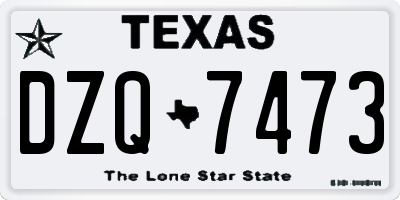 TX license plate DZQ7473