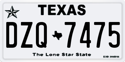 TX license plate DZQ7475