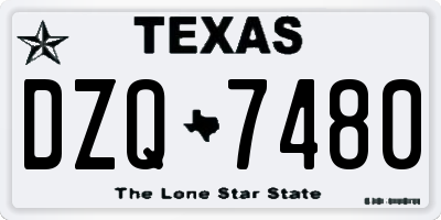 TX license plate DZQ7480