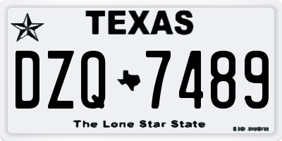 TX license plate DZQ7489