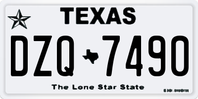 TX license plate DZQ7490