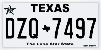 TX license plate DZQ7497