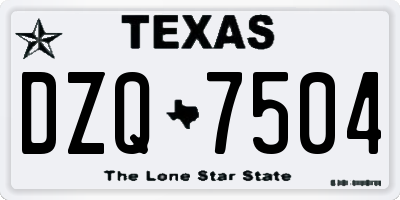 TX license plate DZQ7504