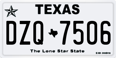 TX license plate DZQ7506