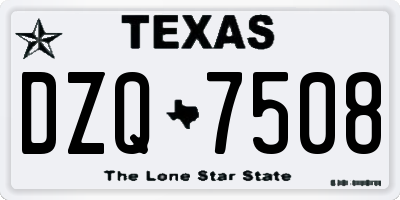 TX license plate DZQ7508