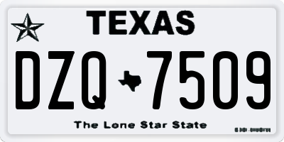 TX license plate DZQ7509