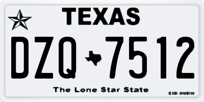 TX license plate DZQ7512