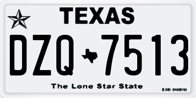 TX license plate DZQ7513