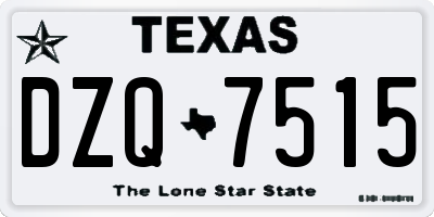 TX license plate DZQ7515