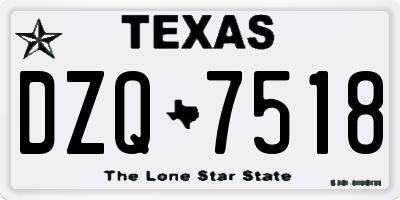TX license plate DZQ7518