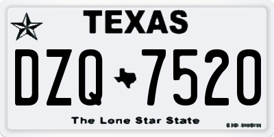 TX license plate DZQ7520