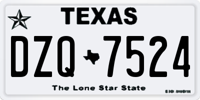 TX license plate DZQ7524