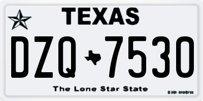 TX license plate DZQ7530