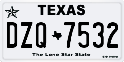 TX license plate DZQ7532