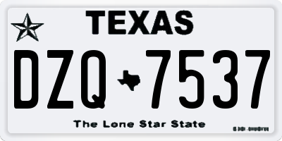 TX license plate DZQ7537