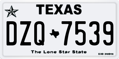 TX license plate DZQ7539