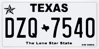 TX license plate DZQ7540