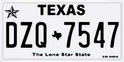 TX license plate DZQ7547