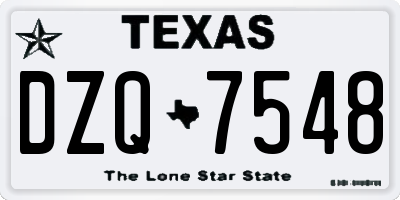 TX license plate DZQ7548