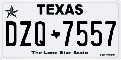 TX license plate DZQ7557