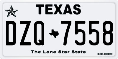 TX license plate DZQ7558