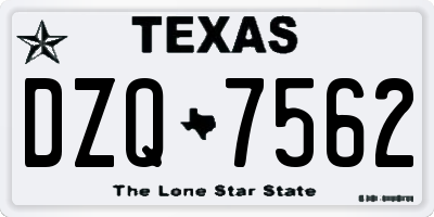 TX license plate DZQ7562