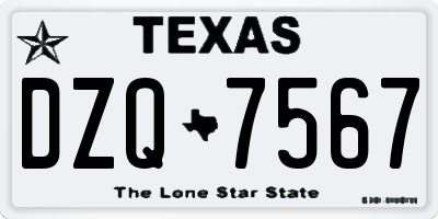 TX license plate DZQ7567