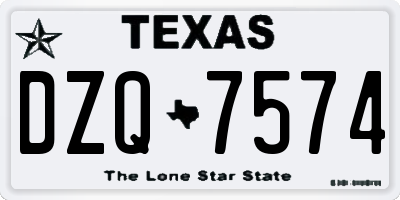 TX license plate DZQ7574
