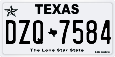TX license plate DZQ7584