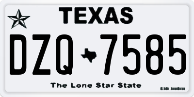 TX license plate DZQ7585