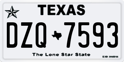 TX license plate DZQ7593