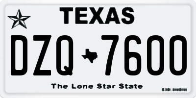 TX license plate DZQ7600