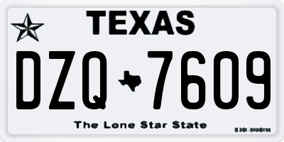 TX license plate DZQ7609