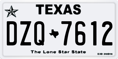 TX license plate DZQ7612