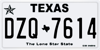TX license plate DZQ7614