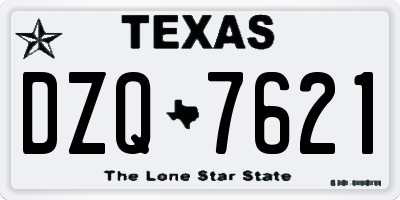 TX license plate DZQ7621