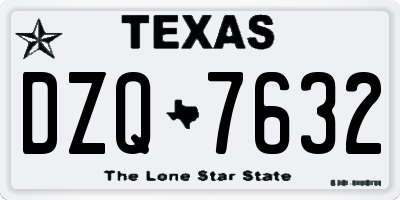 TX license plate DZQ7632
