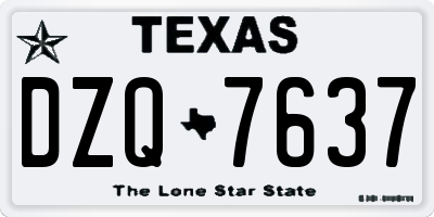 TX license plate DZQ7637
