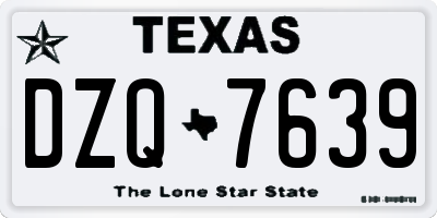 TX license plate DZQ7639