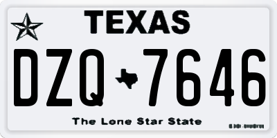 TX license plate DZQ7646