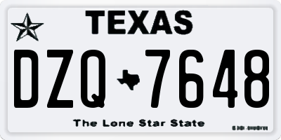 TX license plate DZQ7648