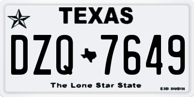 TX license plate DZQ7649